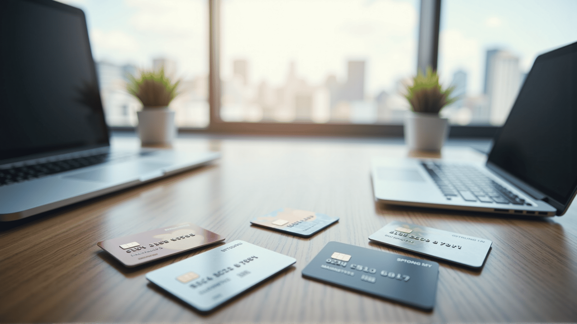 Business credit cards display